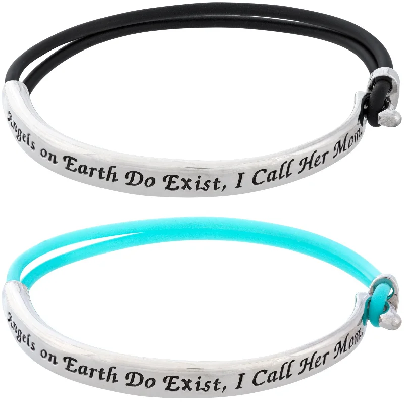 custom engraved bangles for women -Moms are Angels on Earth Bracelet