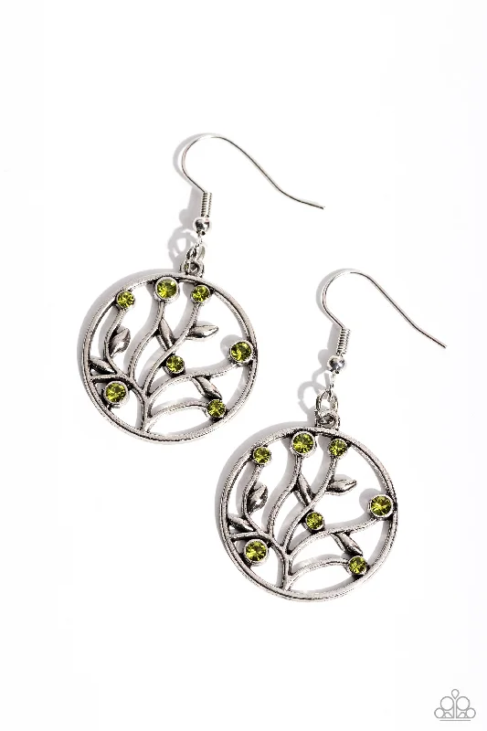 women’s unique earrings -Bedazzlingly Branching - Green