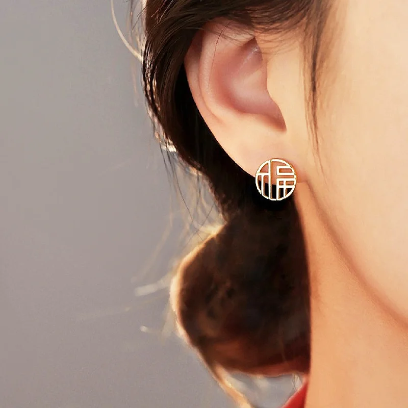 women’s diamond drop earrings -Luxe3558 福 Earrings