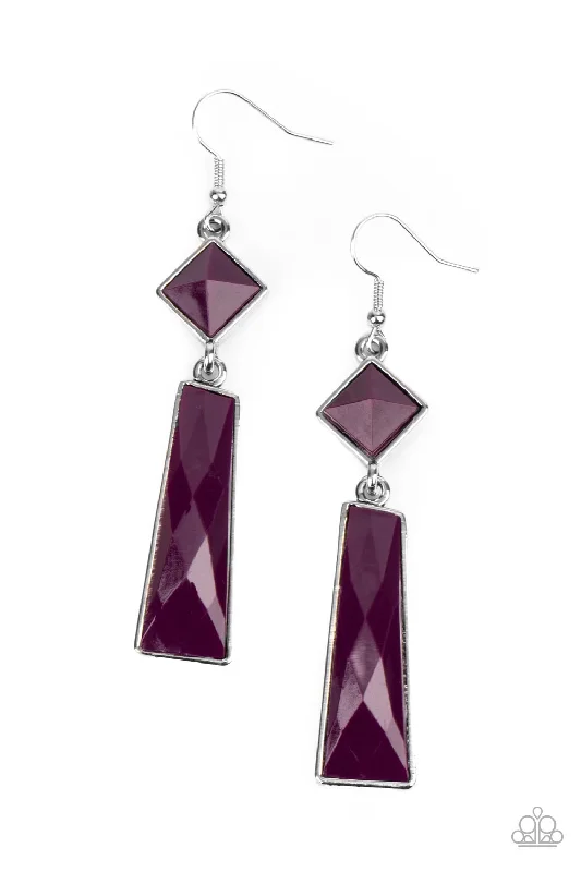 women’s engraved earrings -Hollywood Harmony - Purple