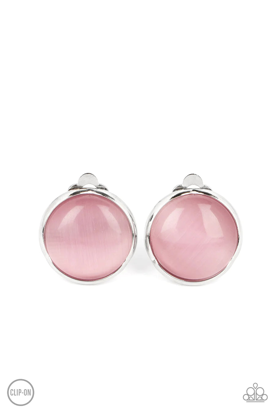 women’s luxurious diamond earrings -Cool Pools - Pink Clip On