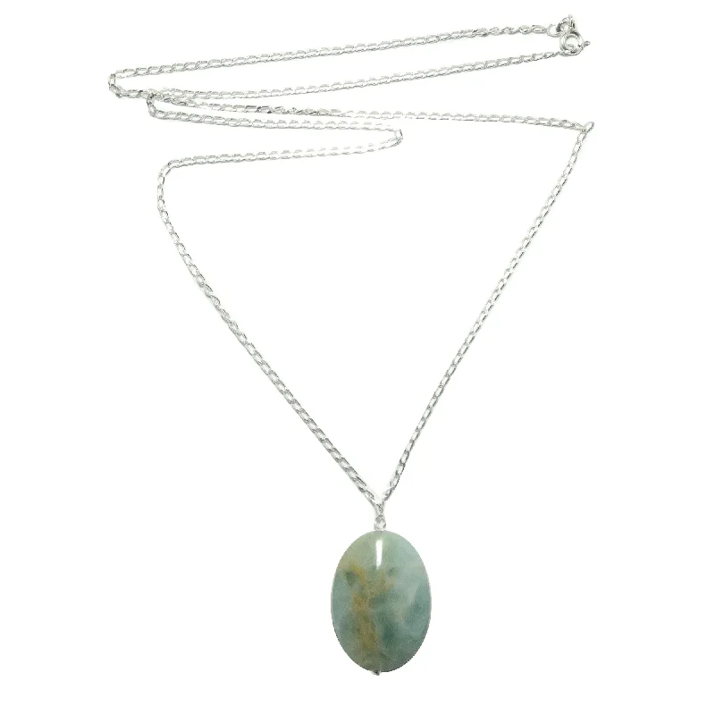 women’s chakra necklaces -Aquamarine Necklace Blue Light Beam Sterling Silver