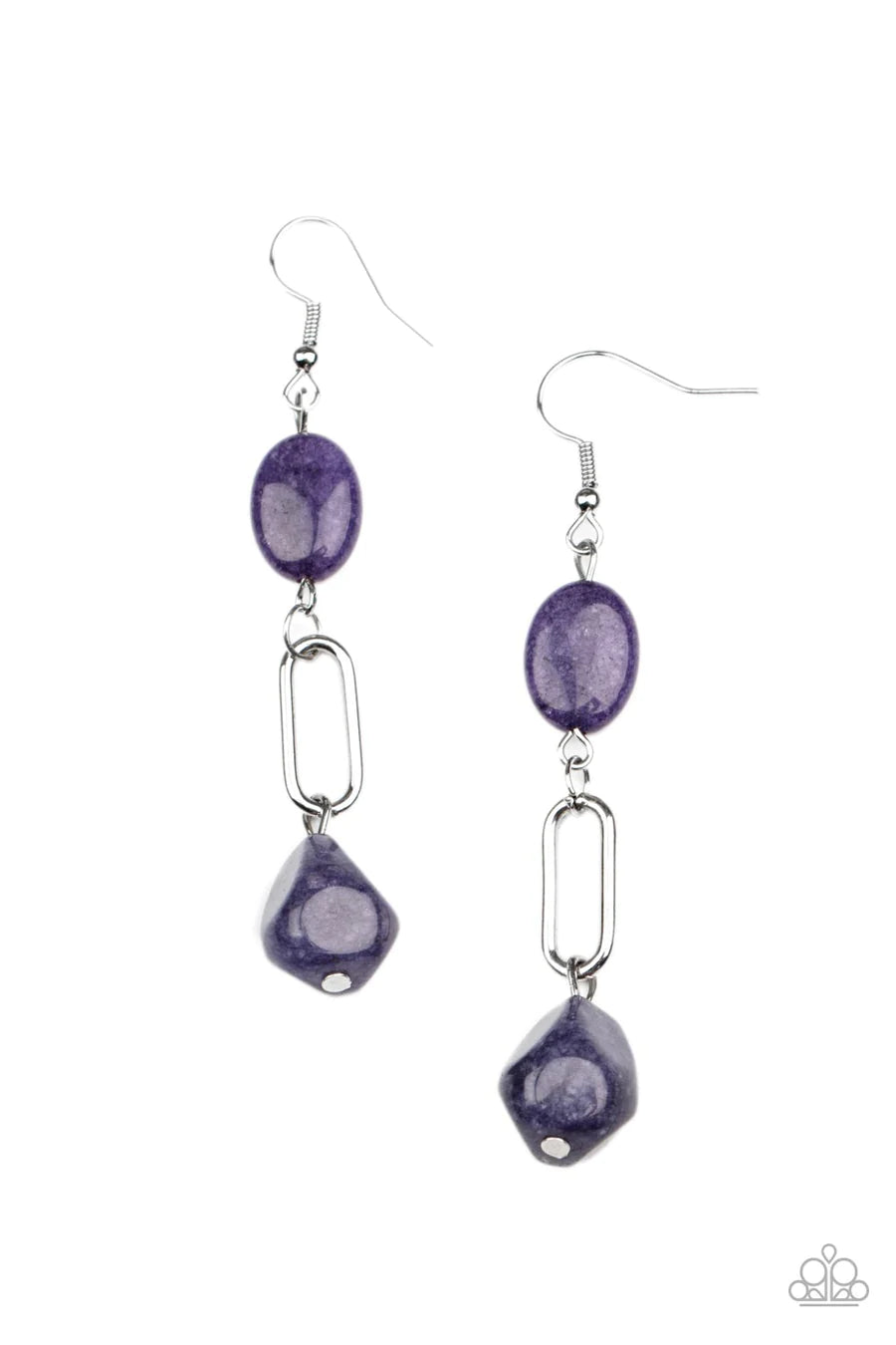 women’s crystal drop earrings -Stone Apothecary - Purple