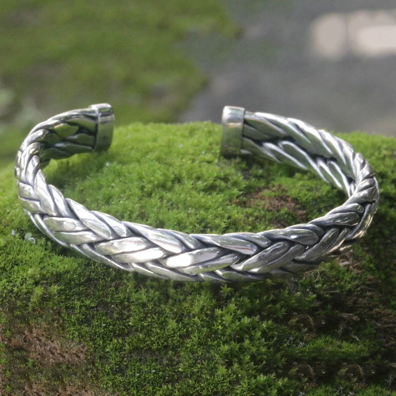 women’s tennis bracelets -Flowing Water Men's Cuff Bracelet