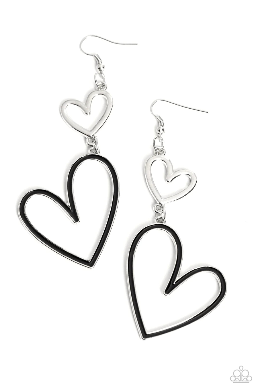 women’s silver drop earrings -Pristine Pizzazz - Black