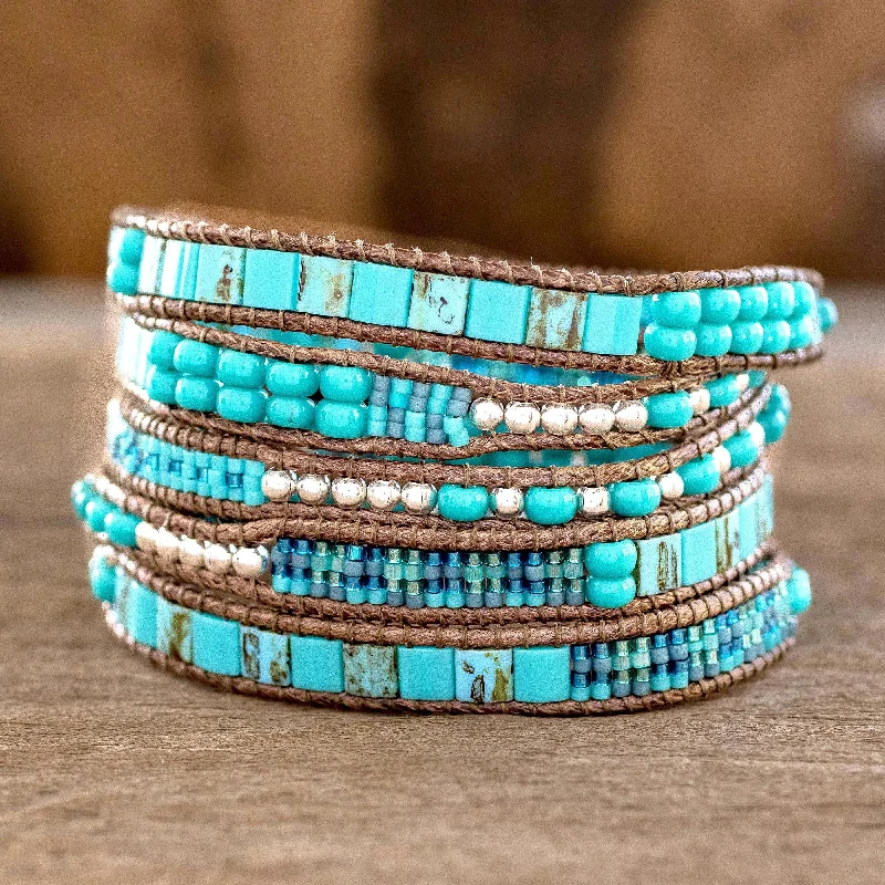 affordable bangles for women -Soothing Teal Soothing Teal Wrap Bracelet Crafted by Artisan Group