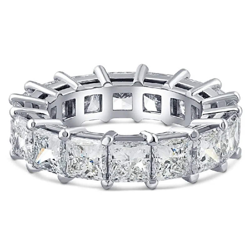 women’s platinum three-stone engagement rings -8 Ct Princess Cut Diamond Eternity Ring White, Yellow, or Rose Gold Lab Grown