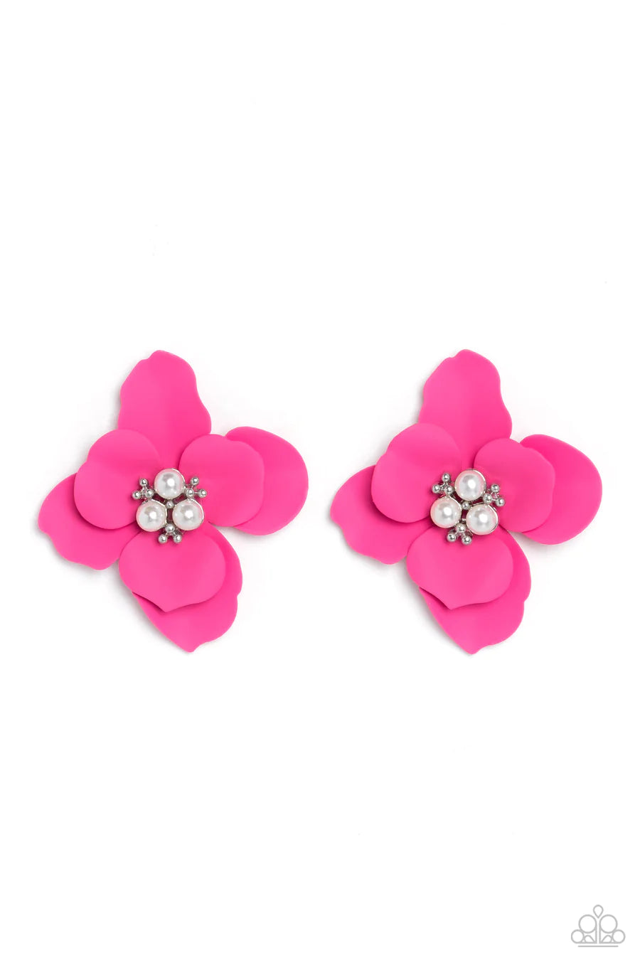 women’s bold earrings -Jovial Jasmine - Pink