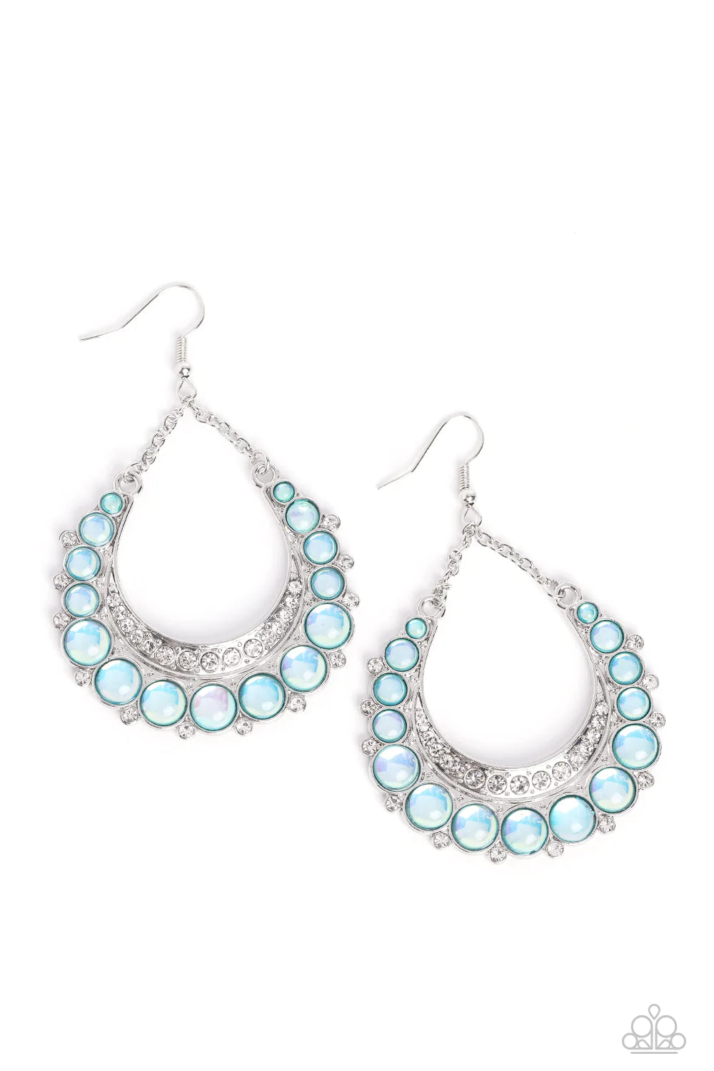 women’s sparkly earrings -Bubbly Bling - Blue