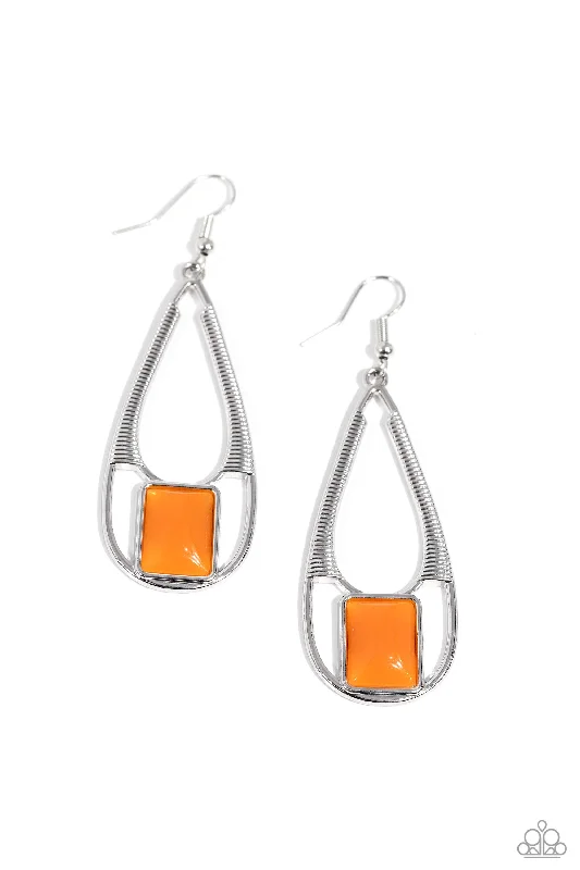 women’s layered gold earrings -Adventure Story - Orange