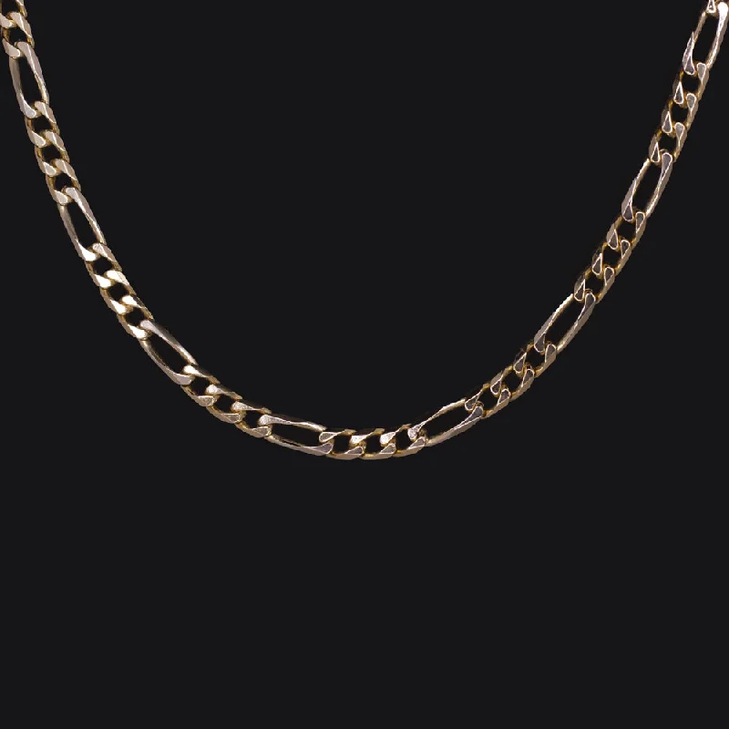 women’s trendy gemstone rings -14k YELLOW GOLD FIGARO CHAIN 11.6 GRAM 19in 3.1mm NECKLACE ITALIAN MENS LADIES