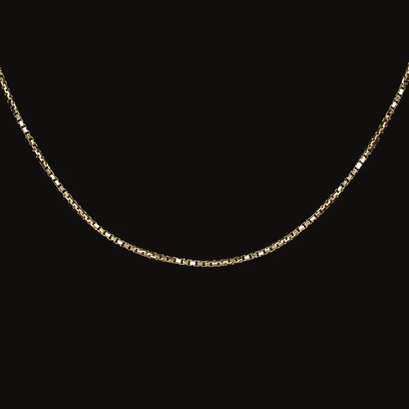 women’s engagement rings -SOLID 14k YELLOW GOLD BOX CHAIN NECKLACE 16in DAINTY 1.2mm THIN CLASSIC SLINKY