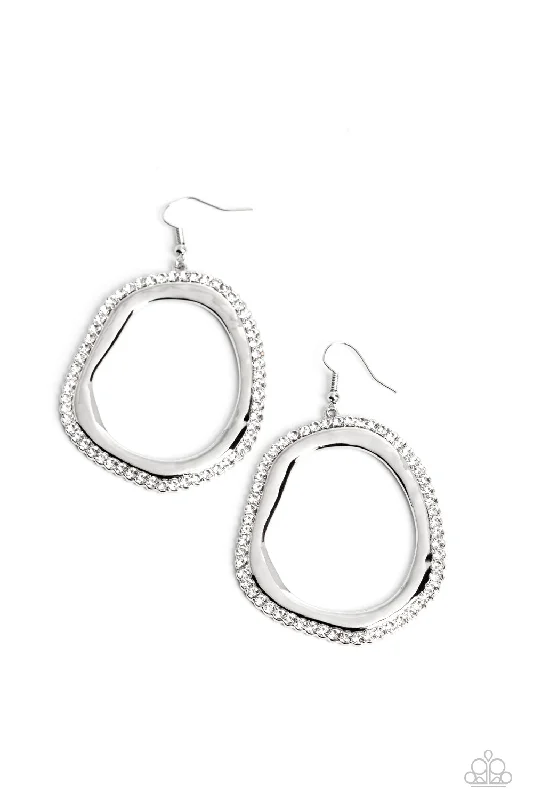 women’s luxury earrings -Scintillating Shareholder - White