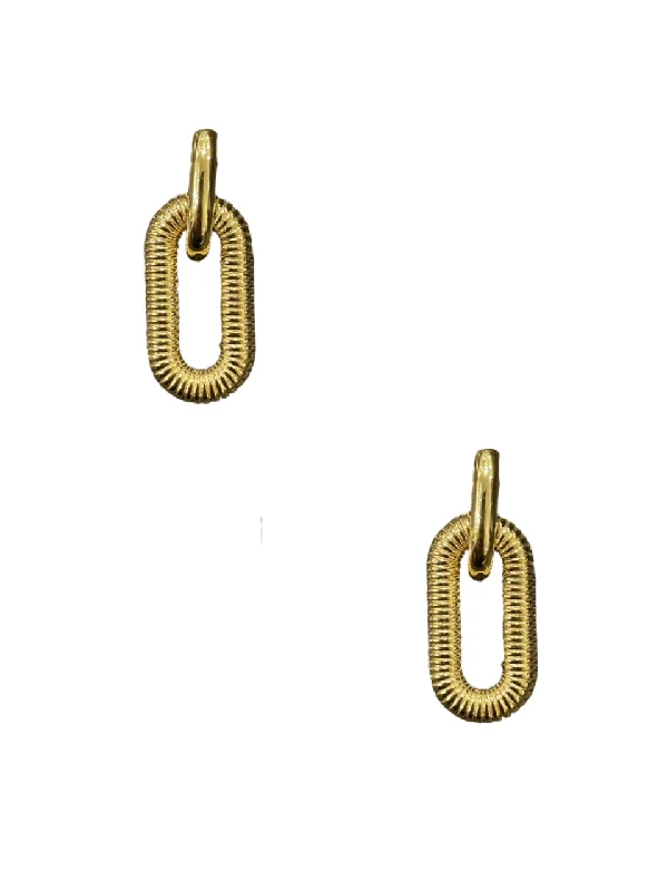 women’s antique earrings -Coil Link Earrings - Gold