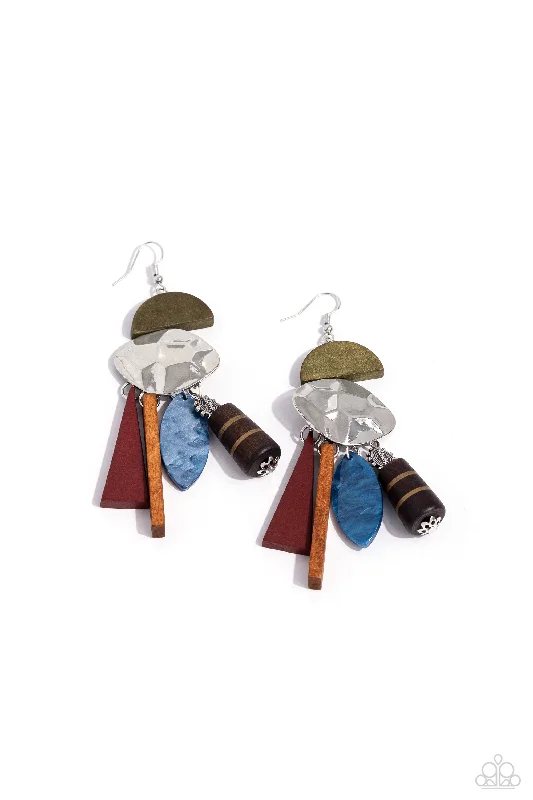 women’s oversized earrings -Textured Talisman - Multi