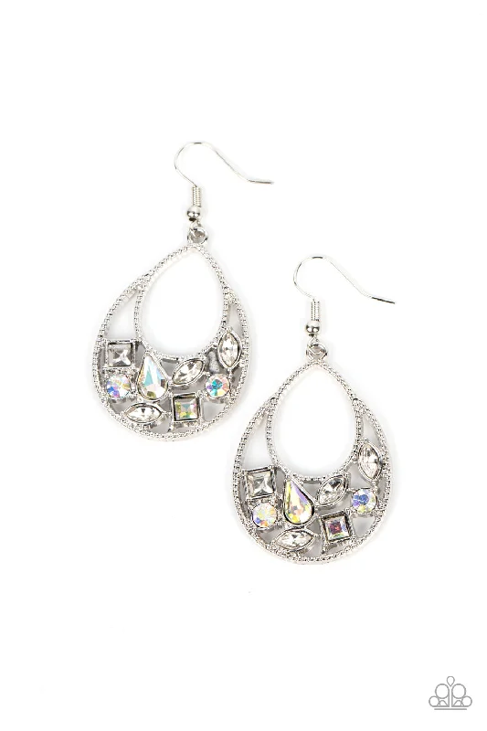 silver earrings for women -Regal Recreation - White