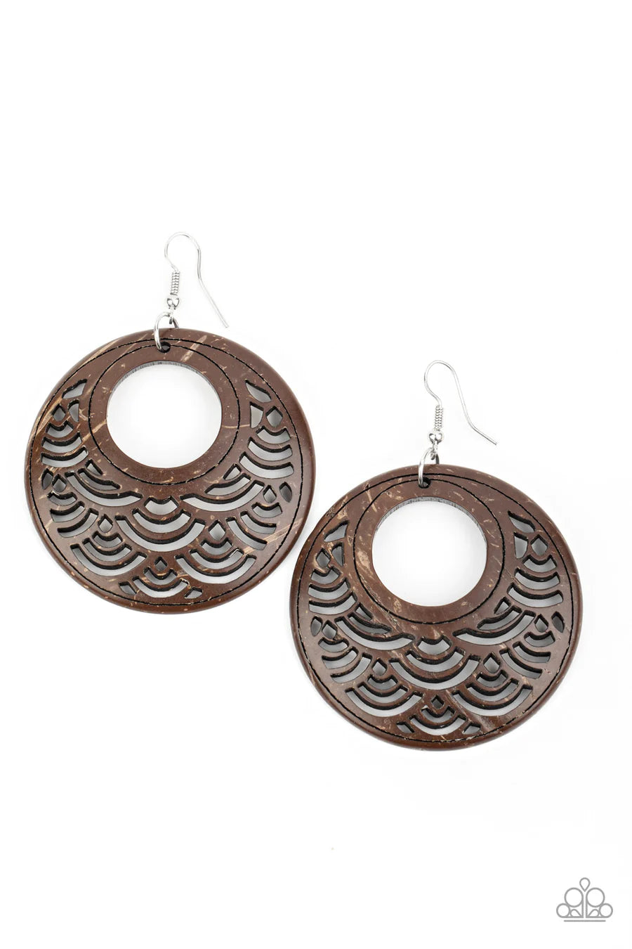 women’s diamond hoop earrings -Tropical Canopy - Brown