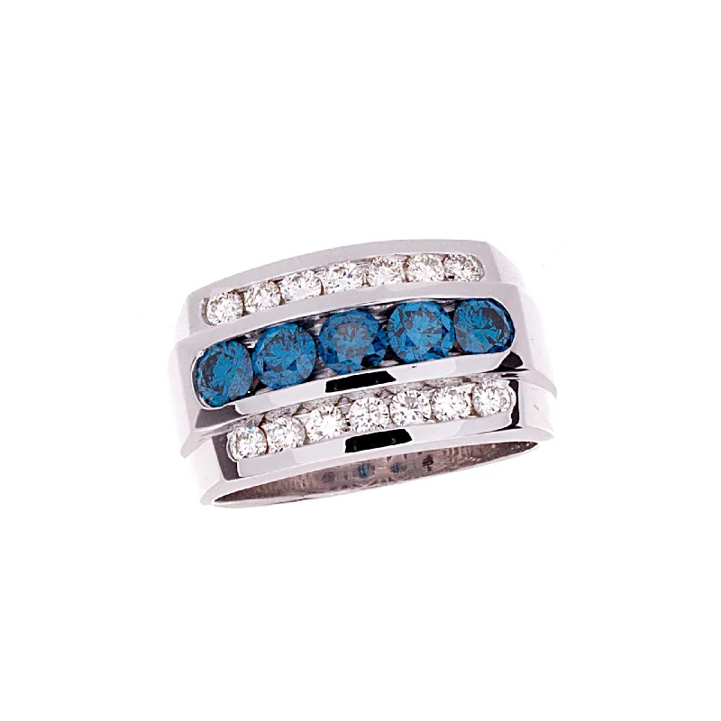 women’s luxurious engagement rings -Mens Blue Diamond Ring