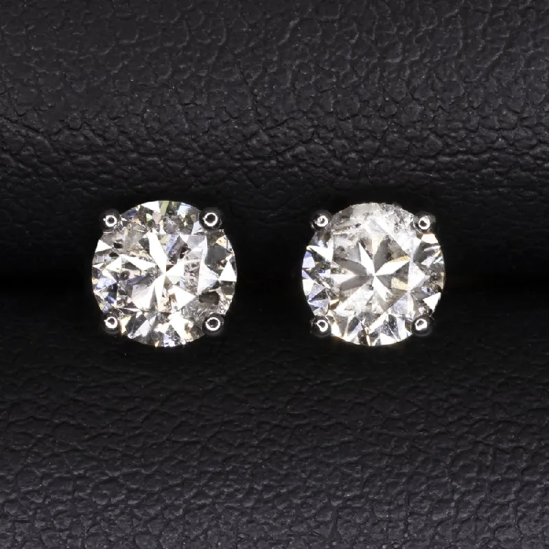 wedding rings with diamonds -1.13c VERY GOOD CUT NATURAL DIAMOND STUD EARRINGS 14k WHITE GOLD ROUND BRILLIANT