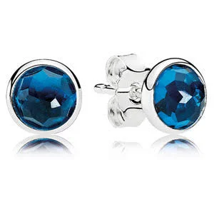 diamond earrings for women -December Droplets Stud London Blue Earrings