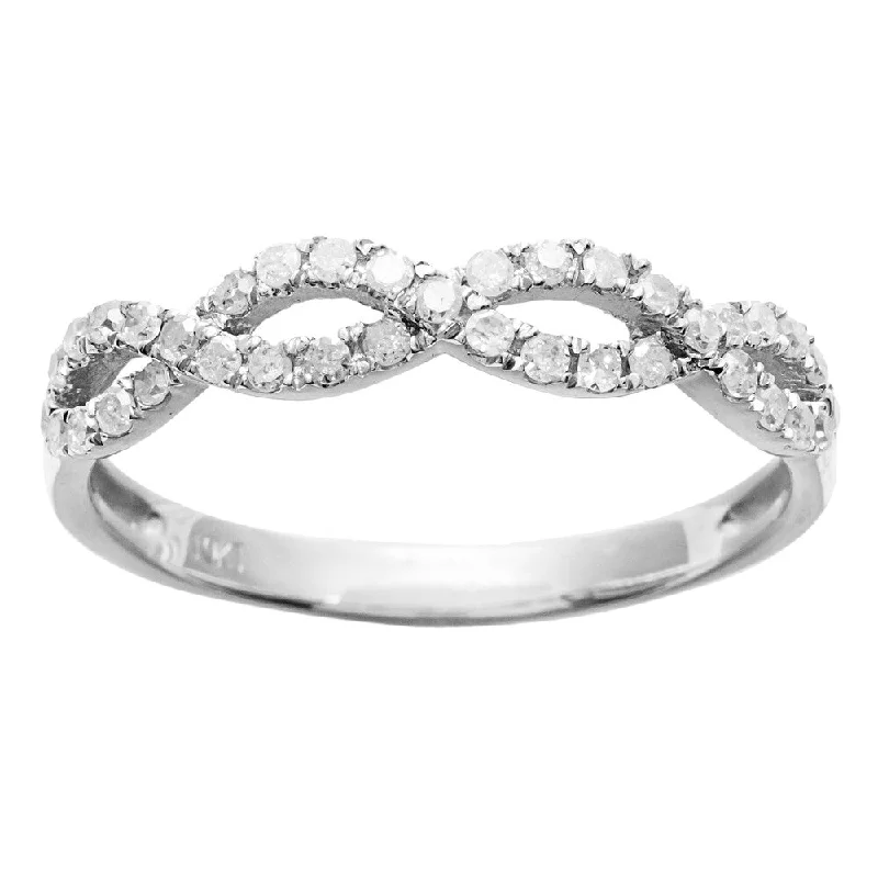 women’s split shank engagement rings -10k White Gold 1/2ct TDW Braided Stackable Diamond Band (G-H, I1-I2)