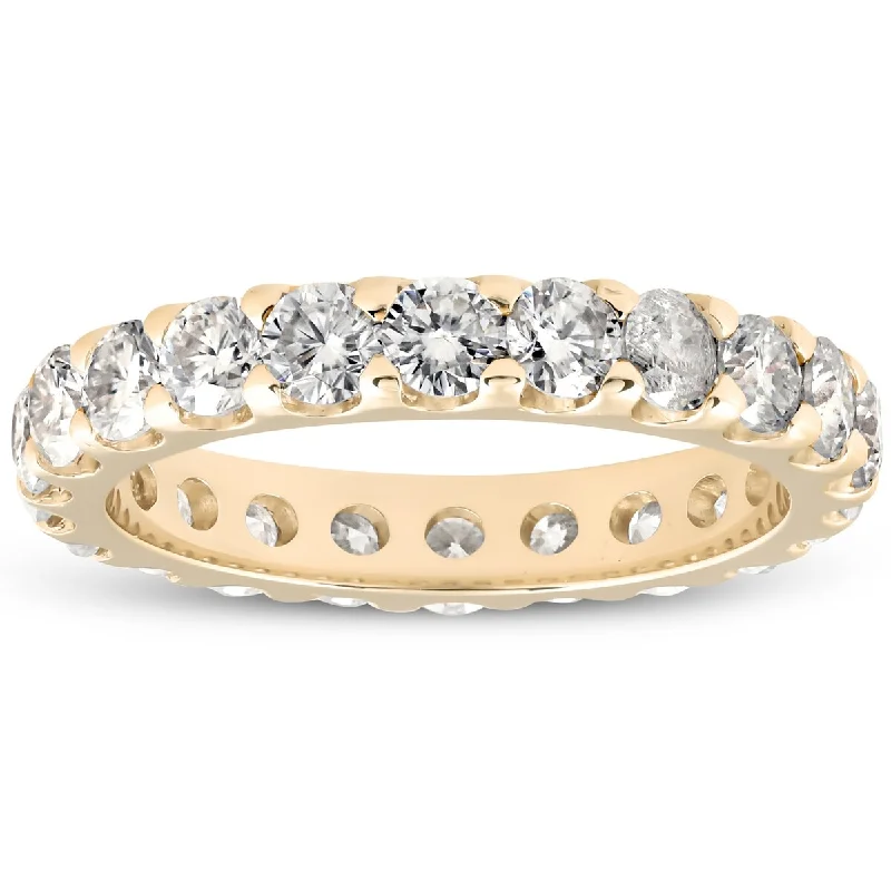 women’s antique engagement rings -2 Ct Diamond Eternity Ring 10k Yellow Gold