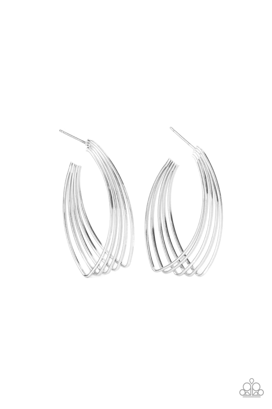 women’s gold chain earrings -Industrial Illusion - Silver