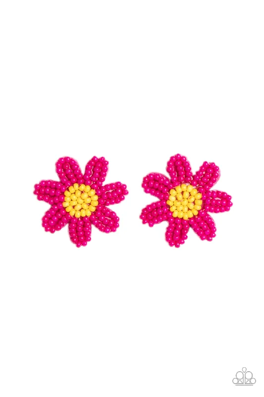 women’s heart-shaped earrings -Sensational Seeds - Pink