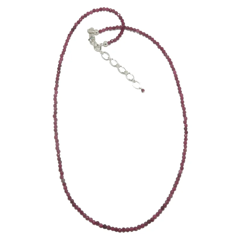 women’s oval stone necklaces -Red Ruby Necklace Precious Healing Gems Sterling Silver