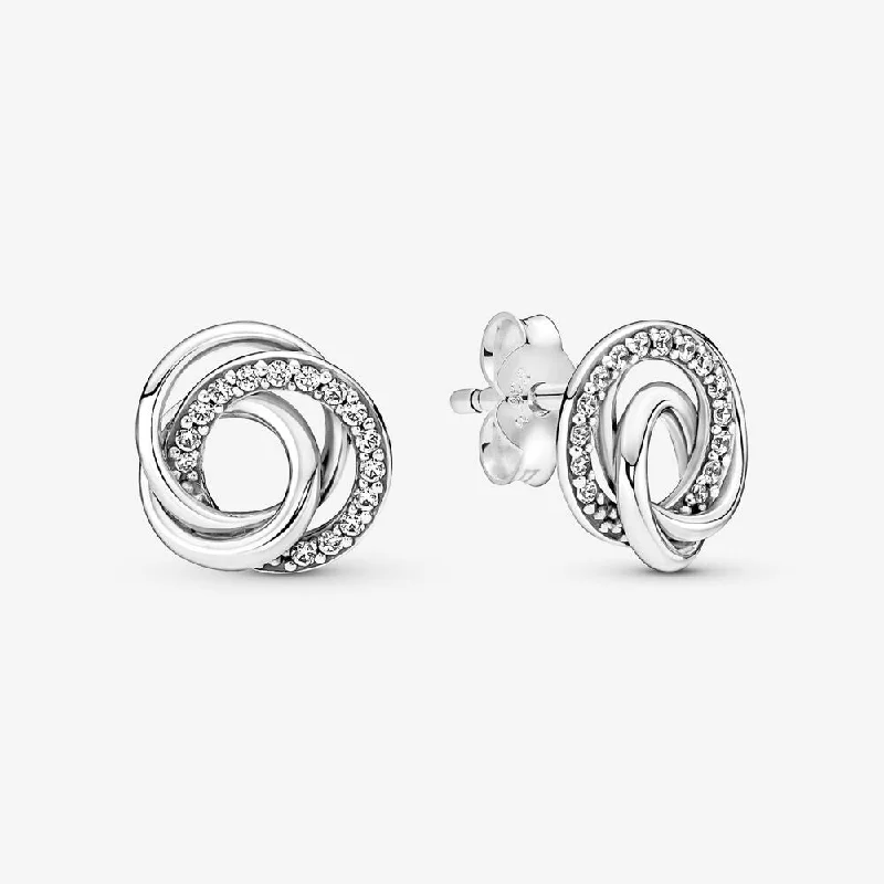 women’s sapphire drop earrings -Family Always Encircled Stud Earrings