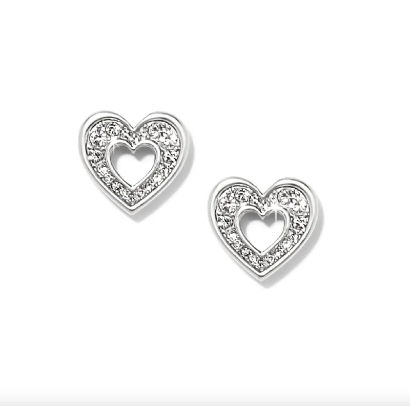 women’s antique earrings -Enchanting Heart Post Earrings