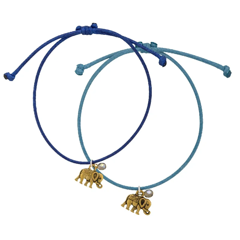 vintage-inspired bangles for women -Elephant Friendship Bracelet - Set of 2!