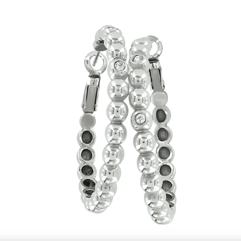 women’s geometric hoop earrings -Twinkle Granulation Large Hoop Earrings