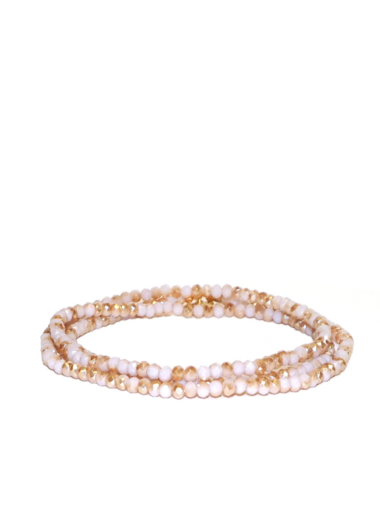 modern bangles for women -Crystal Beaded Stretch Bracelet - Blush AB