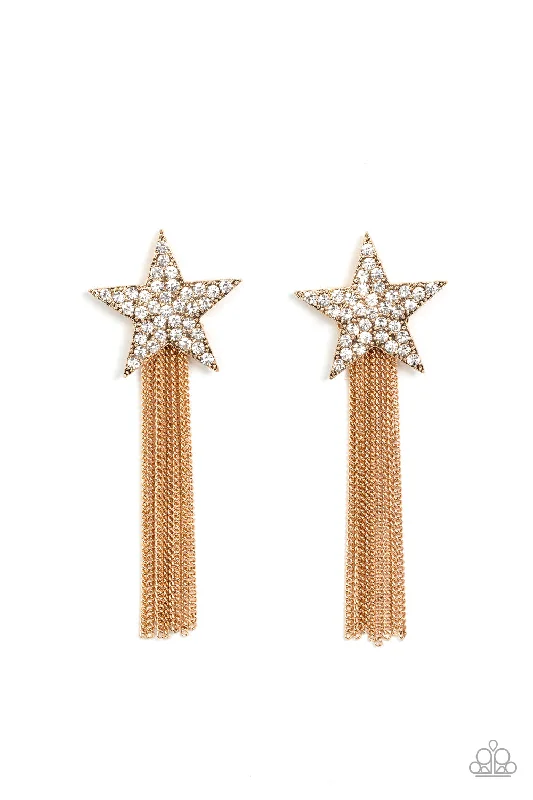 women’s diamond earrings -Superstar Solo - Gold