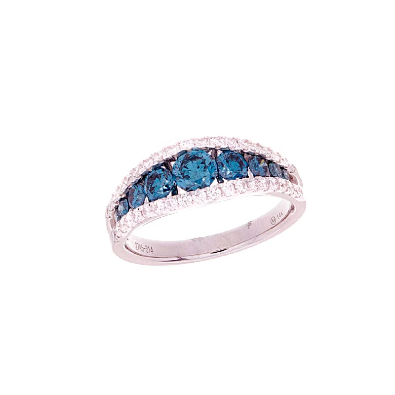 women’s custom-designed diamond engagement rings -Blue Diamond Ring