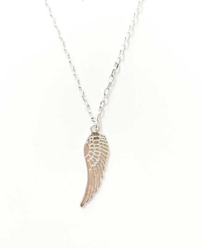 women’s charm pendant necklaces -Angel Wing Charm Necklace