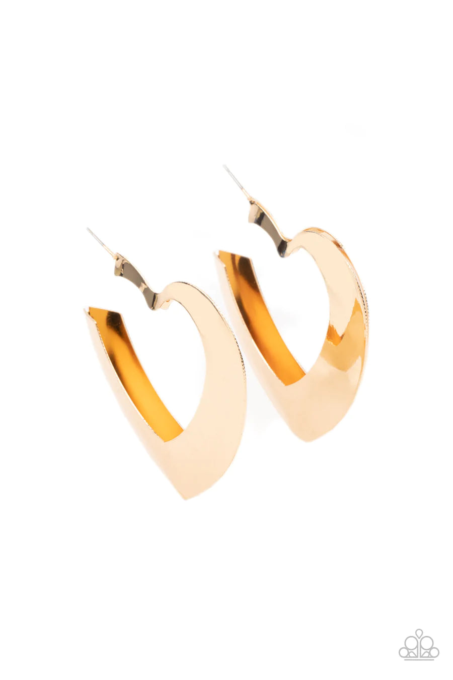 women’s artisan earrings -Heart-Racing Radiance - Gold