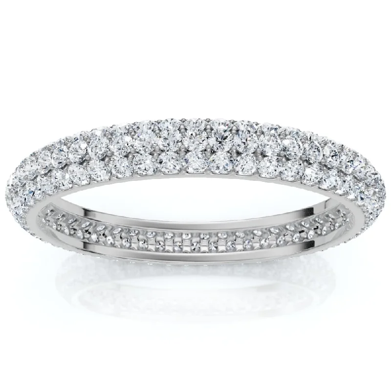 women’s modern solitaire engagement rings -1Ct Pave Diamond Eternity Ring Gold Lab Grown