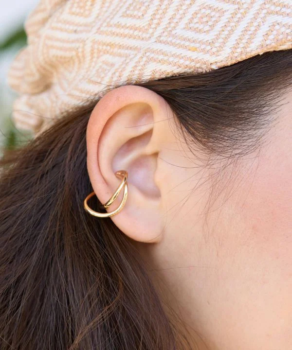 hoop earrings for women -Cross Ear Cuff