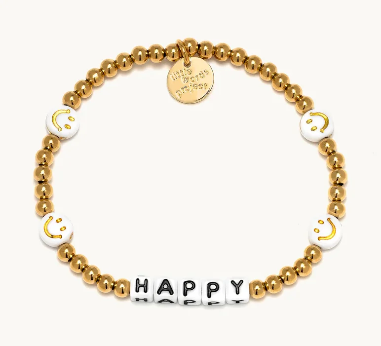 chunky bangles for women -Little Words Project Bracelet - Gold