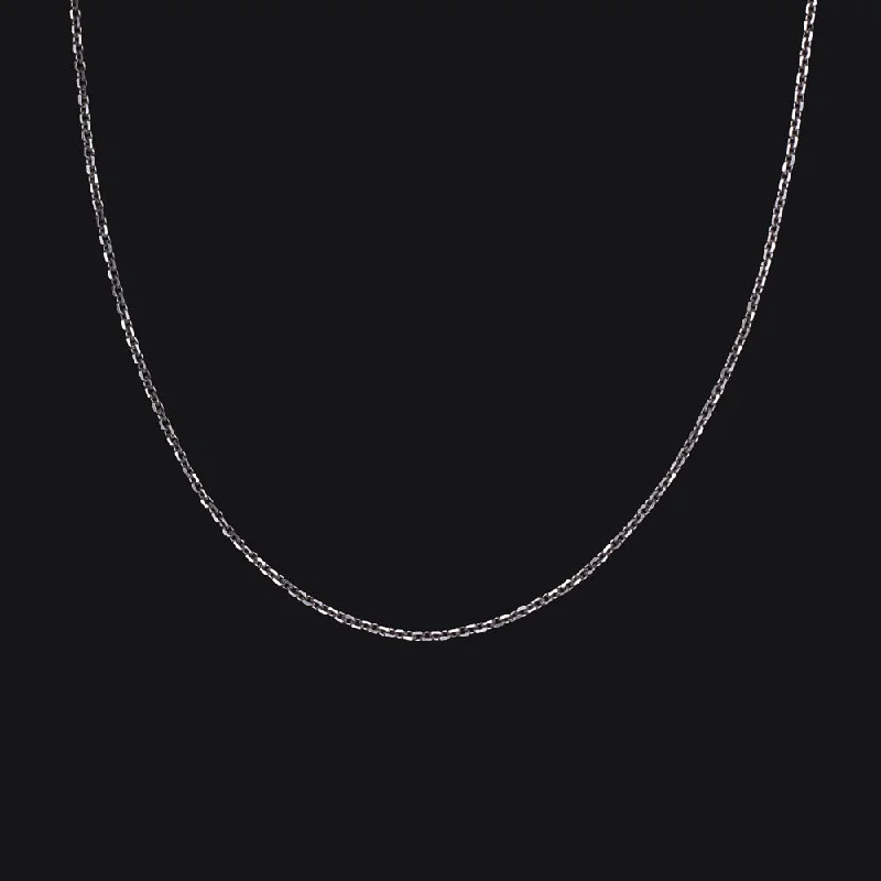 women’s gold wedding bands -SOLID 14k WHITE GOLD CABLE CHAIN NECKLACE 16 INCH DAINTY THIN CLASSIC SLINKY