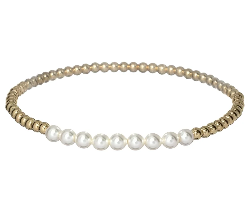 adjustable charm bracelets for women -Colette Pearl Stretch Bracelet