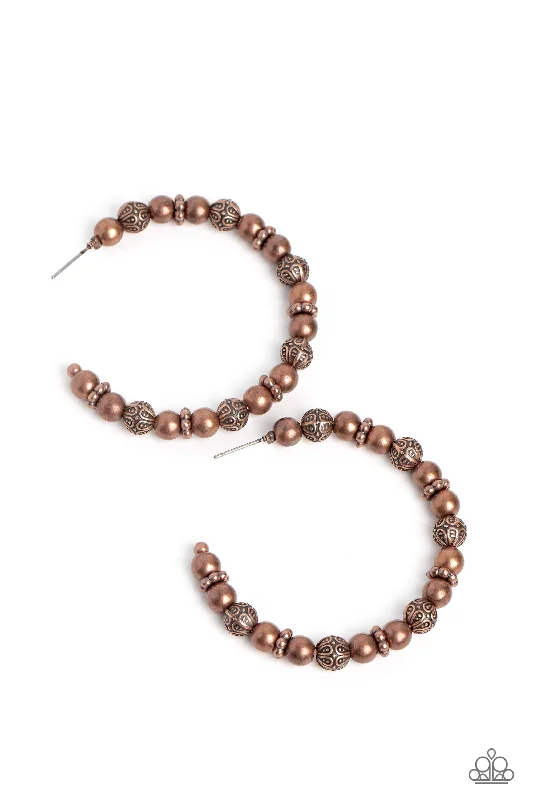 women’s pearl earrings -Rebuilt Ruins - Copper