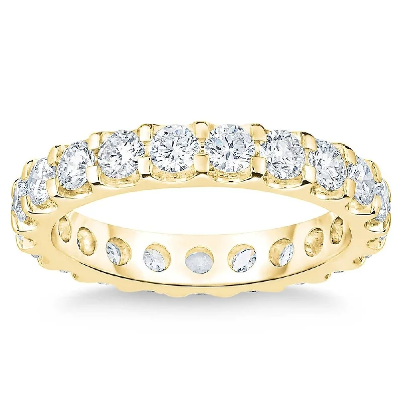 women’s platinum engagement rings -14k Yellow Gold 2 Ct Diamond Eternity Ring Lab Grown (G/H,VS)