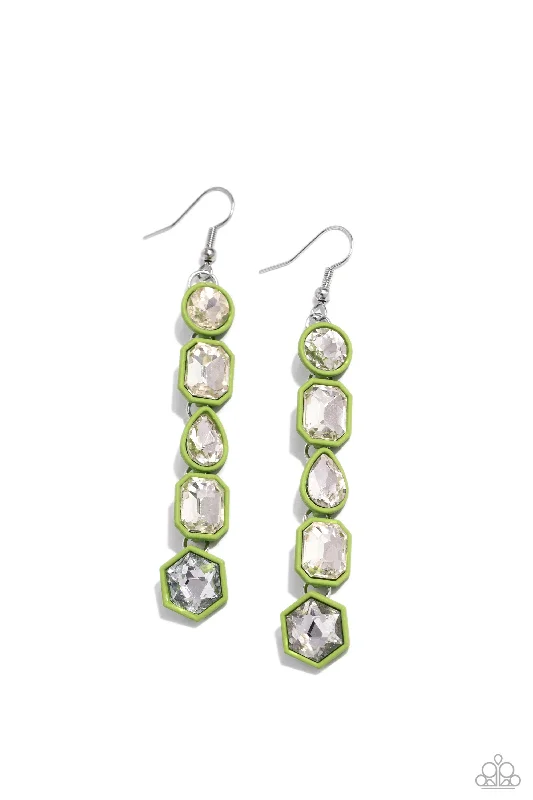 women’s layered earrings -Developing Dignity - Green