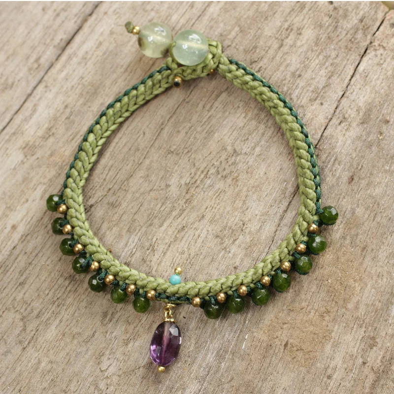 women’s chain bracelets -Mae Sa Jungle Green Beaded Bracelet