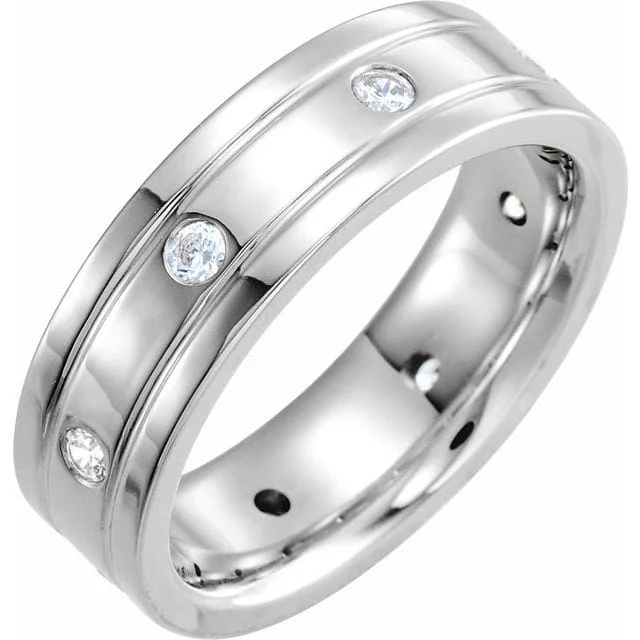 women’s halo diamond engagement rings -Men's Diamond Eternity Ring 1.00 Ctw. F-G Color VS1 Clarity