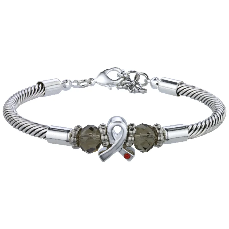 diamond bangles for women -Diabetes Awareness Ribbon Cable Bracelet!