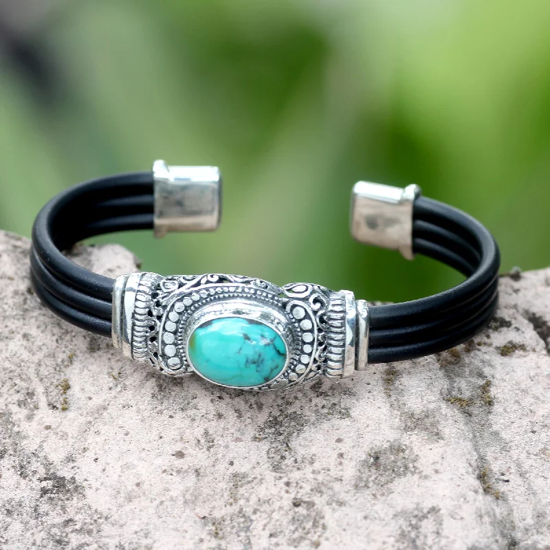 silver chain bracelets for women -Royal Splendor Turquoise Cuff Bracelet